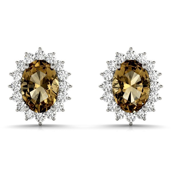 Oval Halo Earring Stud
