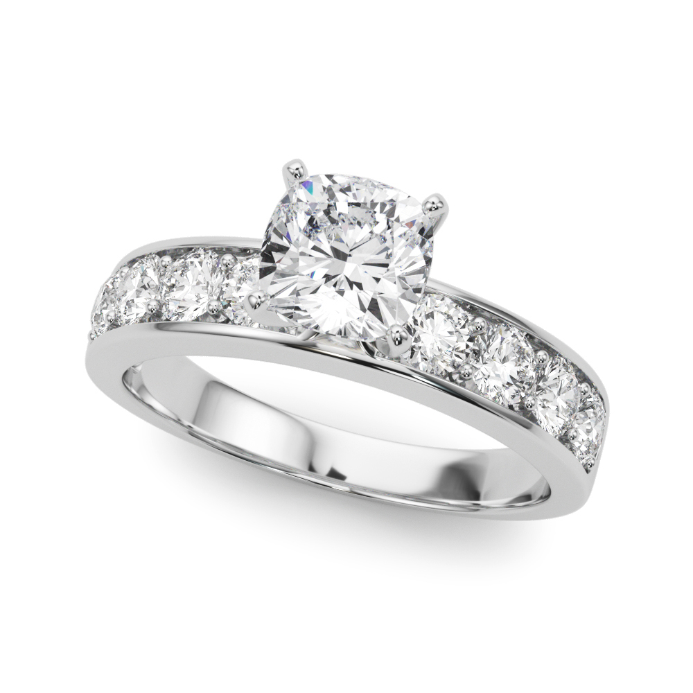 Single Row Channel Set Engagement Ring