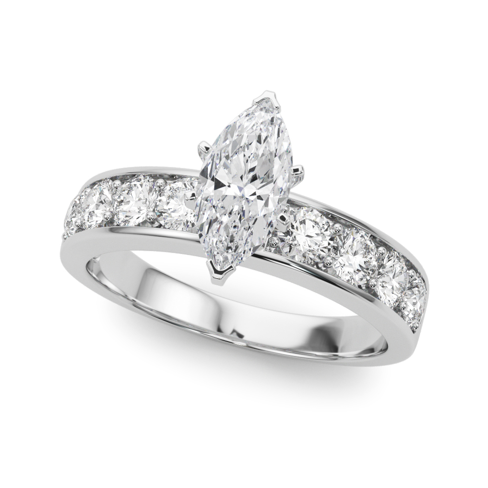 Single Row Channel Set Engagement Ring