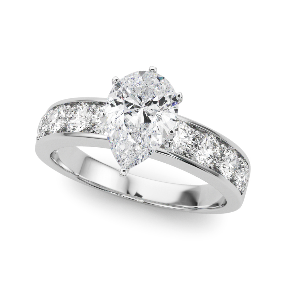 Single Row Channel Set Engagement Ring