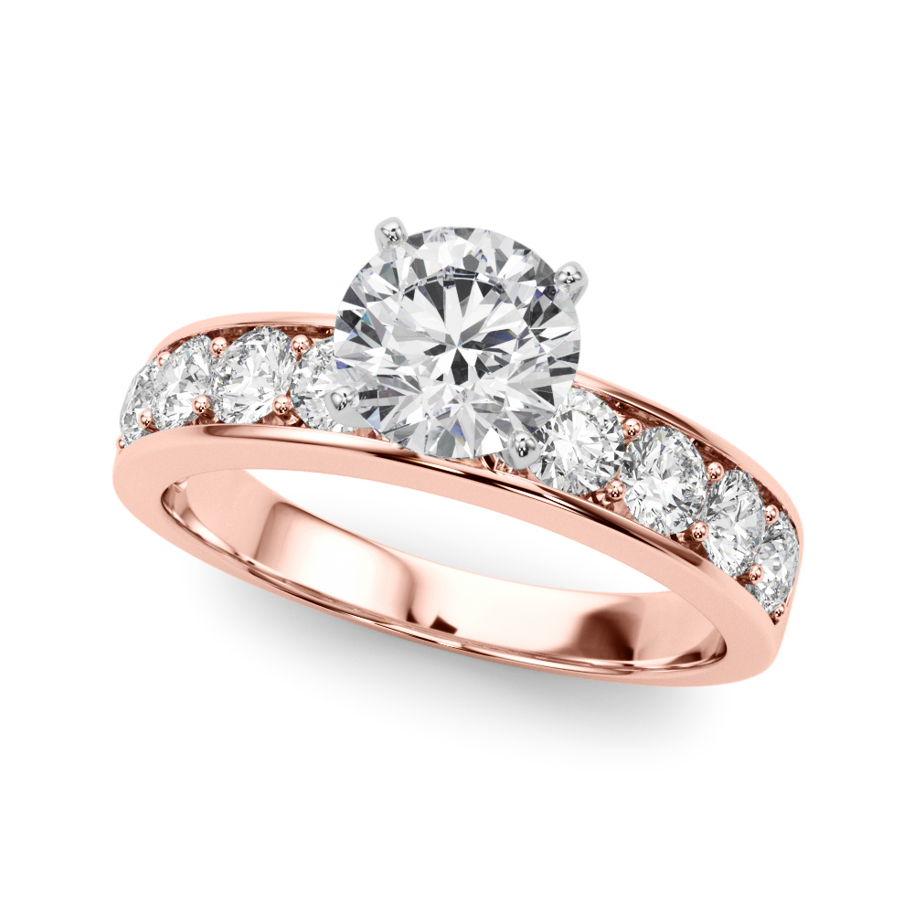 Single Row Channel Set Engagement Ring