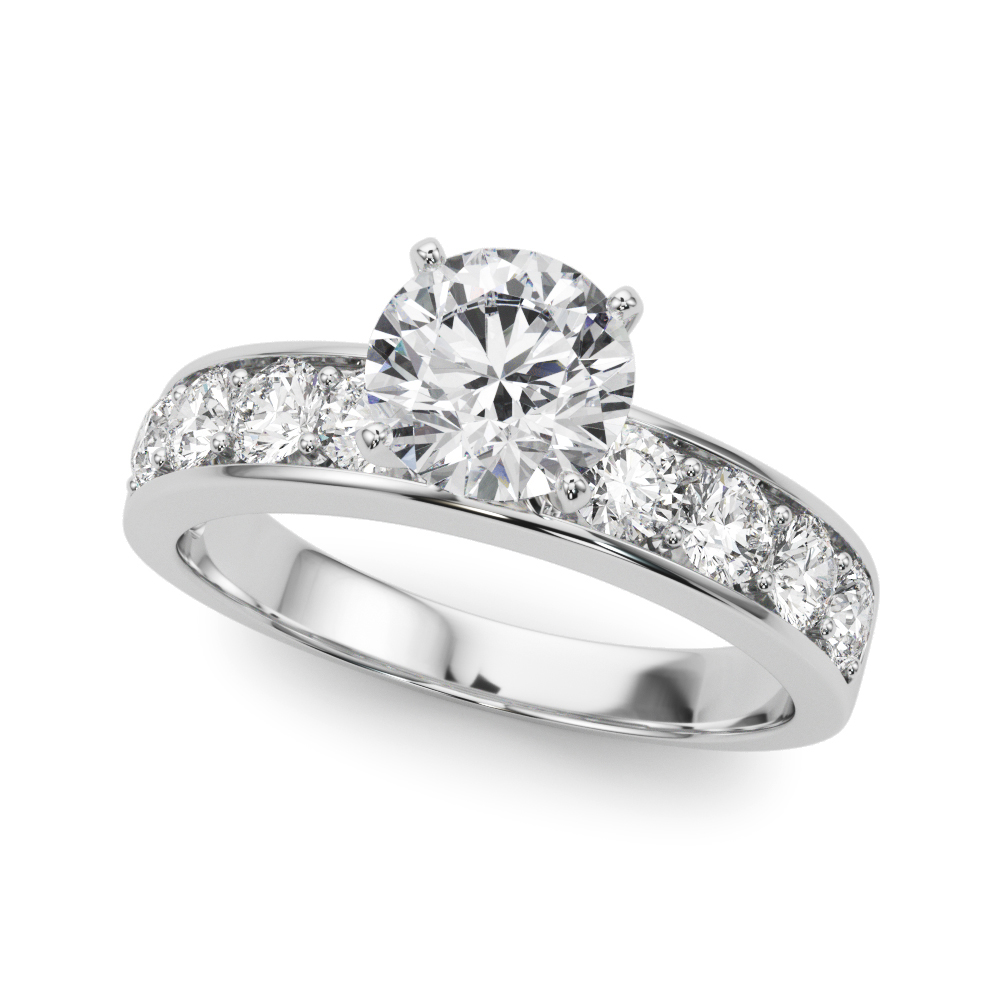 Single Row Channel Set Engagement Ring