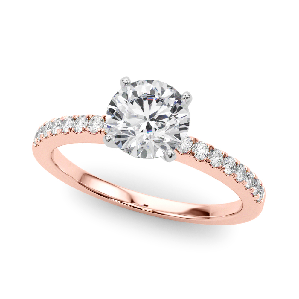 Single Row Diamond Engagement Ring