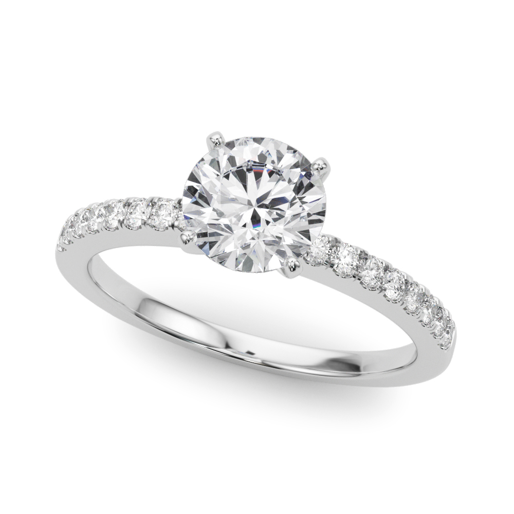 Single Row Diamond Engagement Ring