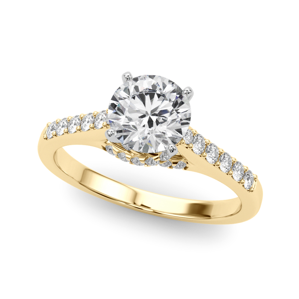 Single Row Trellis Engagement Ring