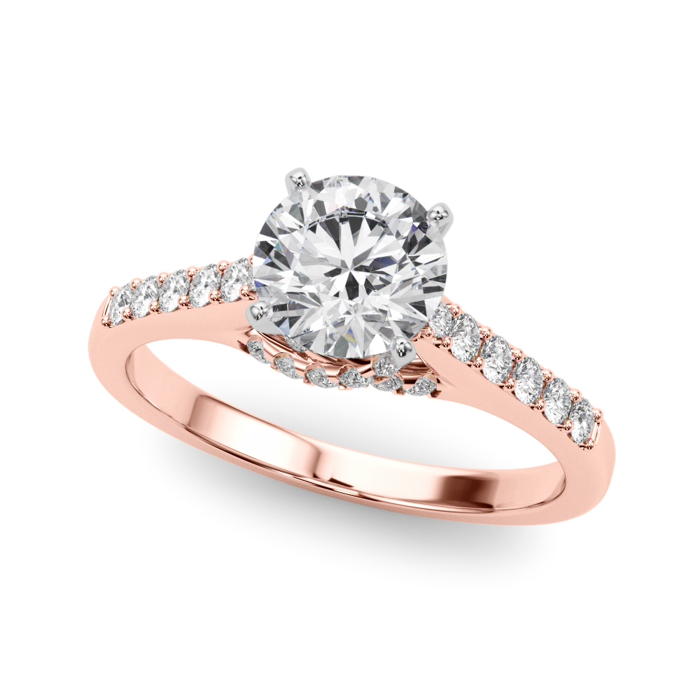 Single Row Trellis Engagement Ring