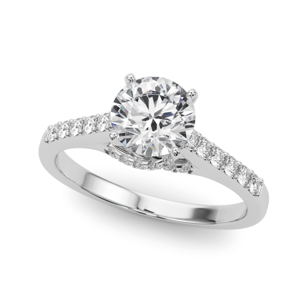 Single Row Trellis Engagement Ring