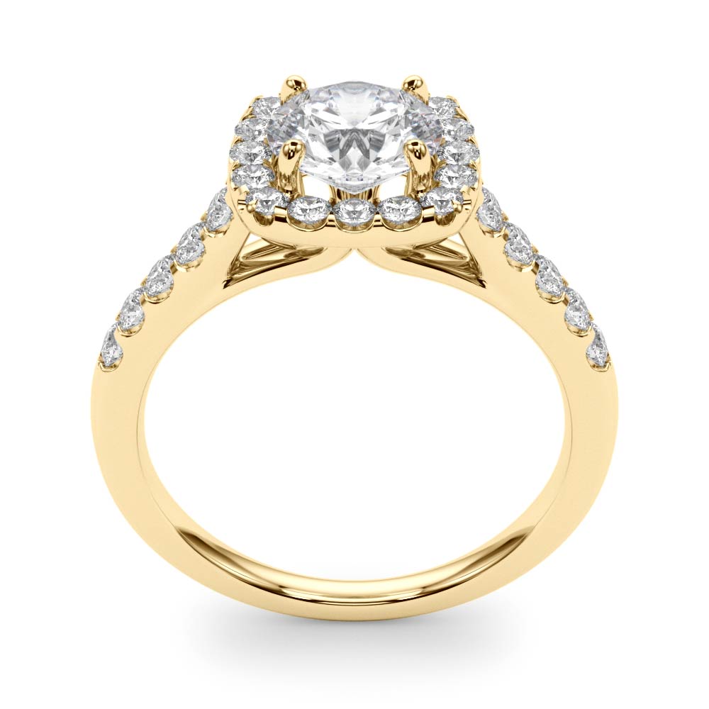 The Cora Halo Engagement Ring, upright view
