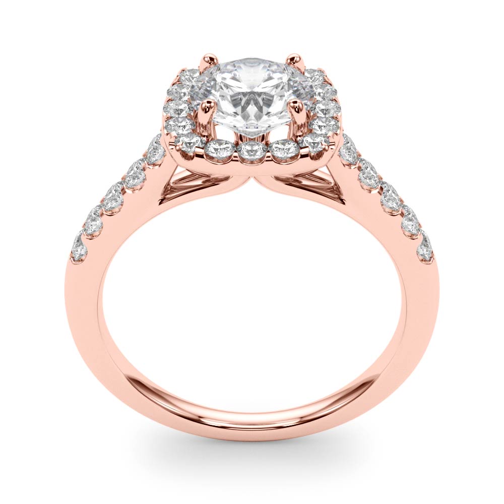 The Cora Halo Engagement Ring, upright view