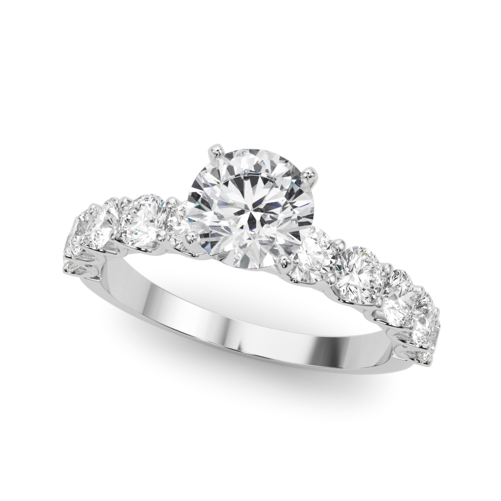 Single Row Diamond Engagement Ring