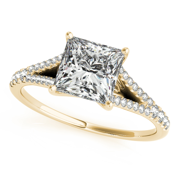 Double Row Split Shank Trellis Engagement Ring