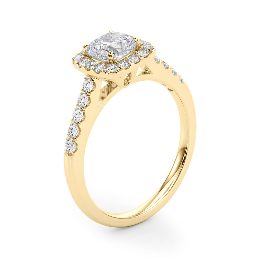 The Katherine Halo Engagement Ring, angled view