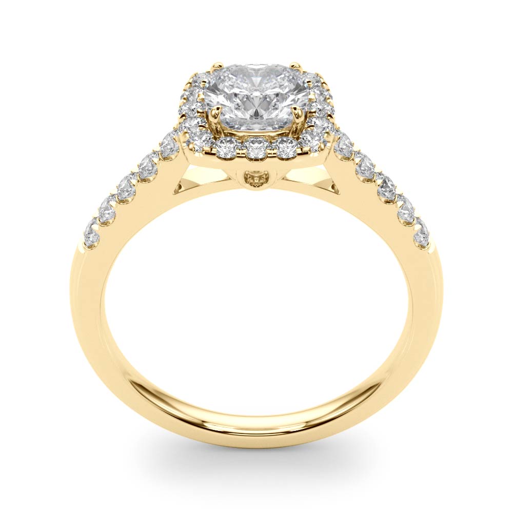 The Katherine Halo Engagement Ring, upright view