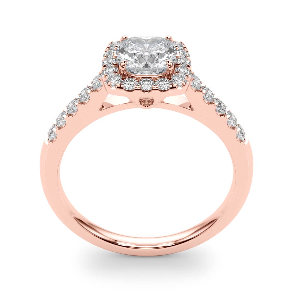 The Katherine Halo Engagement Ring, upright view