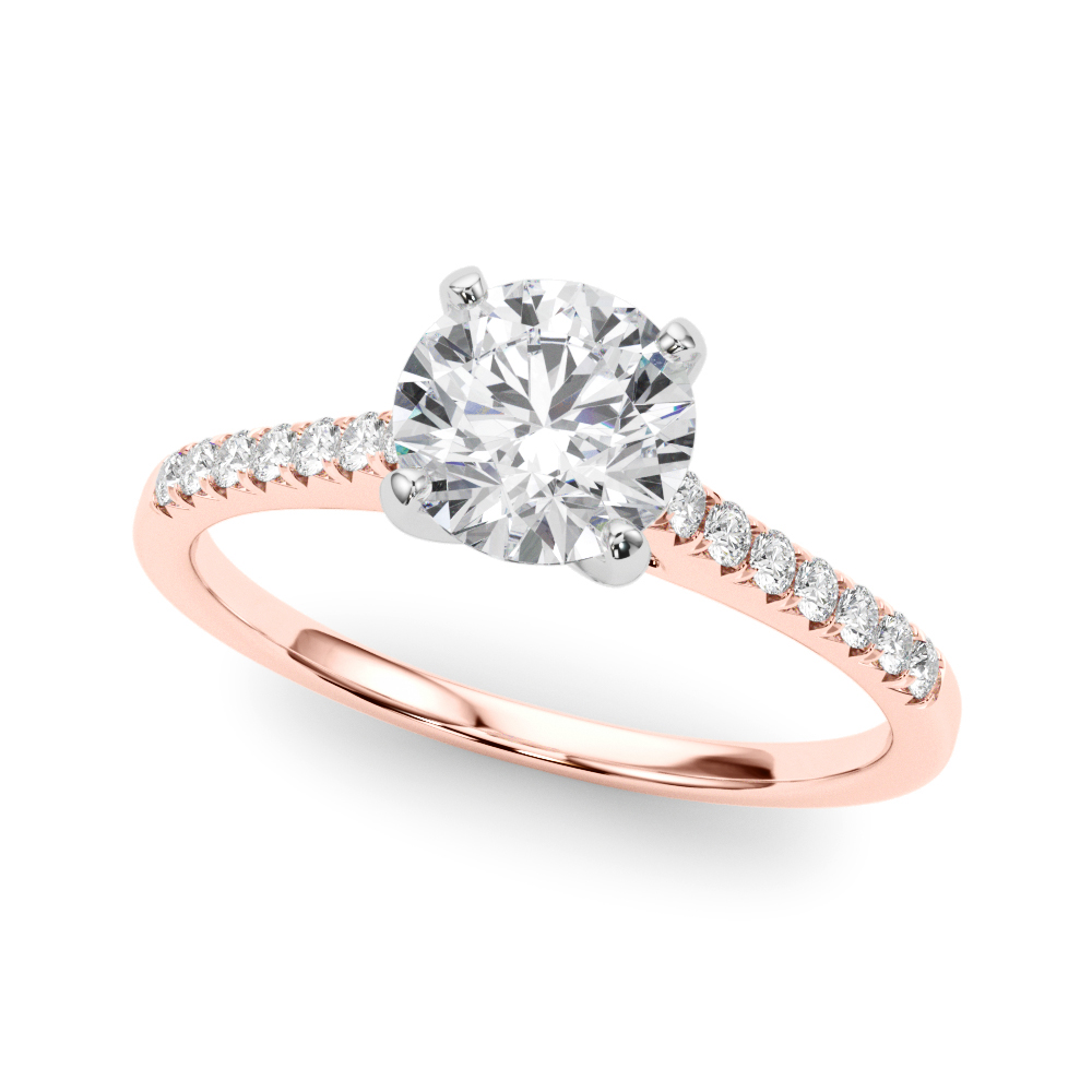 Single Row Prong Set Engagement Ring