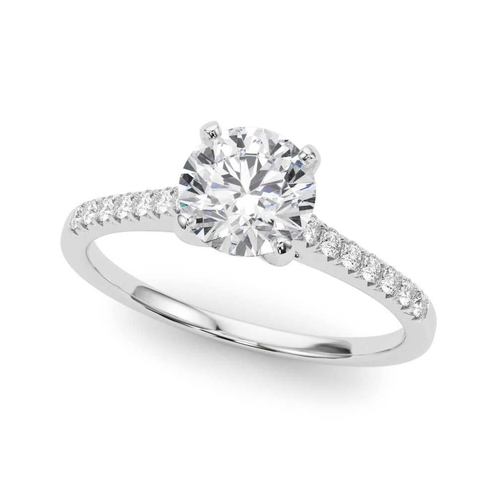 Single Row Prong Set Engagement Ring