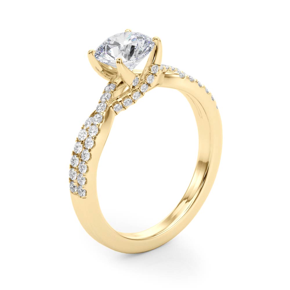The Georgiana Hidden Halo Engagement Ring, angled view
