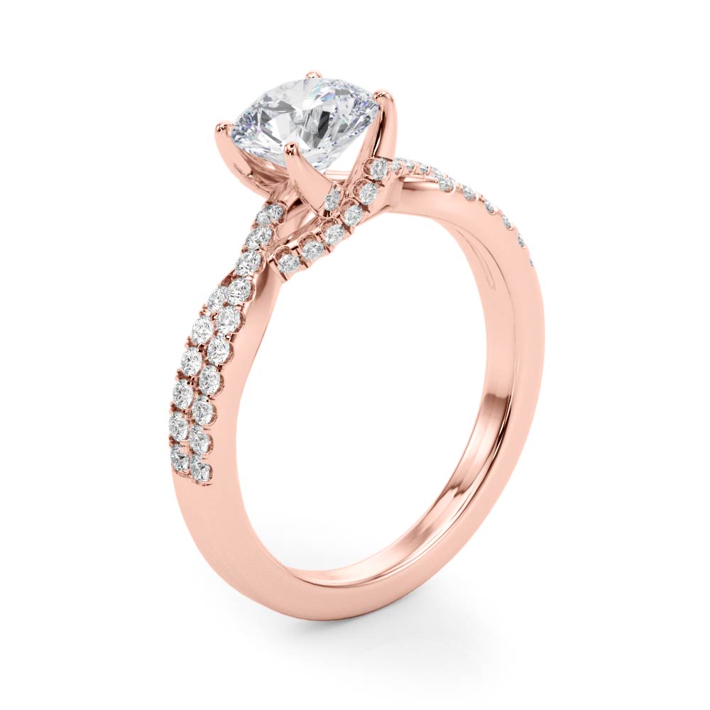 The Georgiana Hidden Halo Engagement Ring, angled view