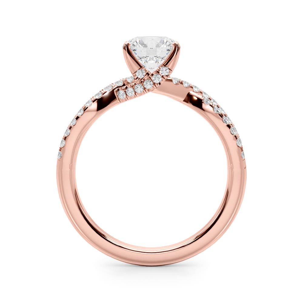 The Georgiana Hidden Halo Engagement Ring, upright view