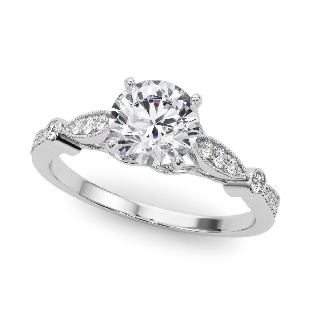 Vintage Inspired Milgrain Edge Engagement Ring