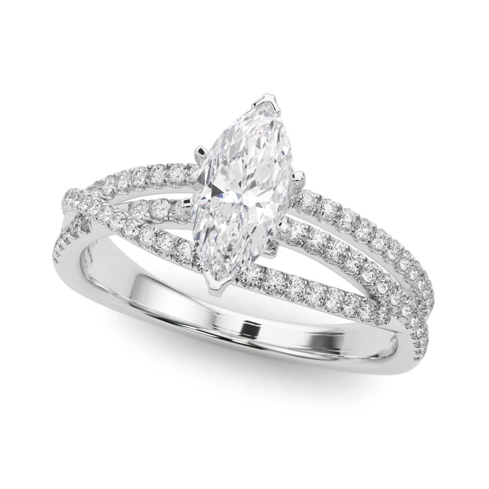 Bypass Split Shank Engagement Ring