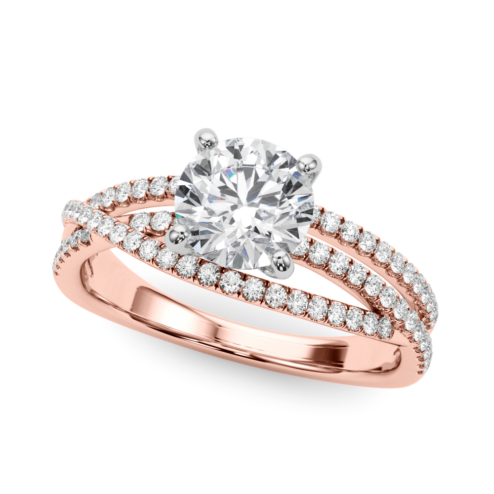 Bypass Split Shank Engagement Ring