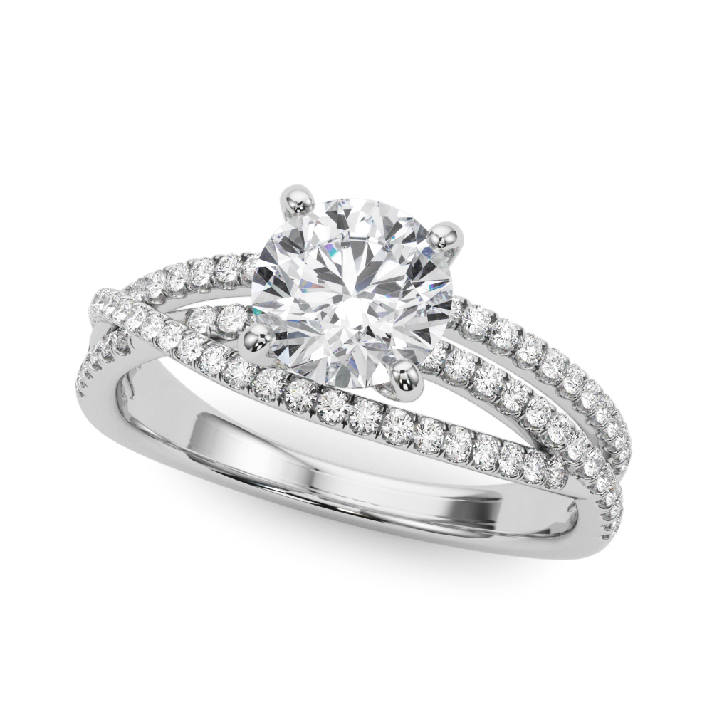 Bypass Split Shank Engagement Ring