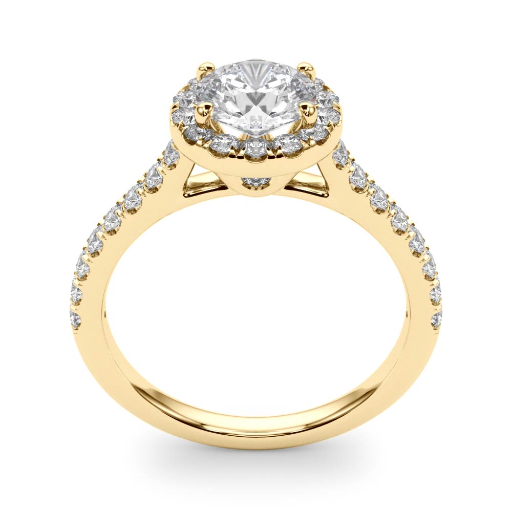 The Madeleine Halo Engagement Ring, upright view