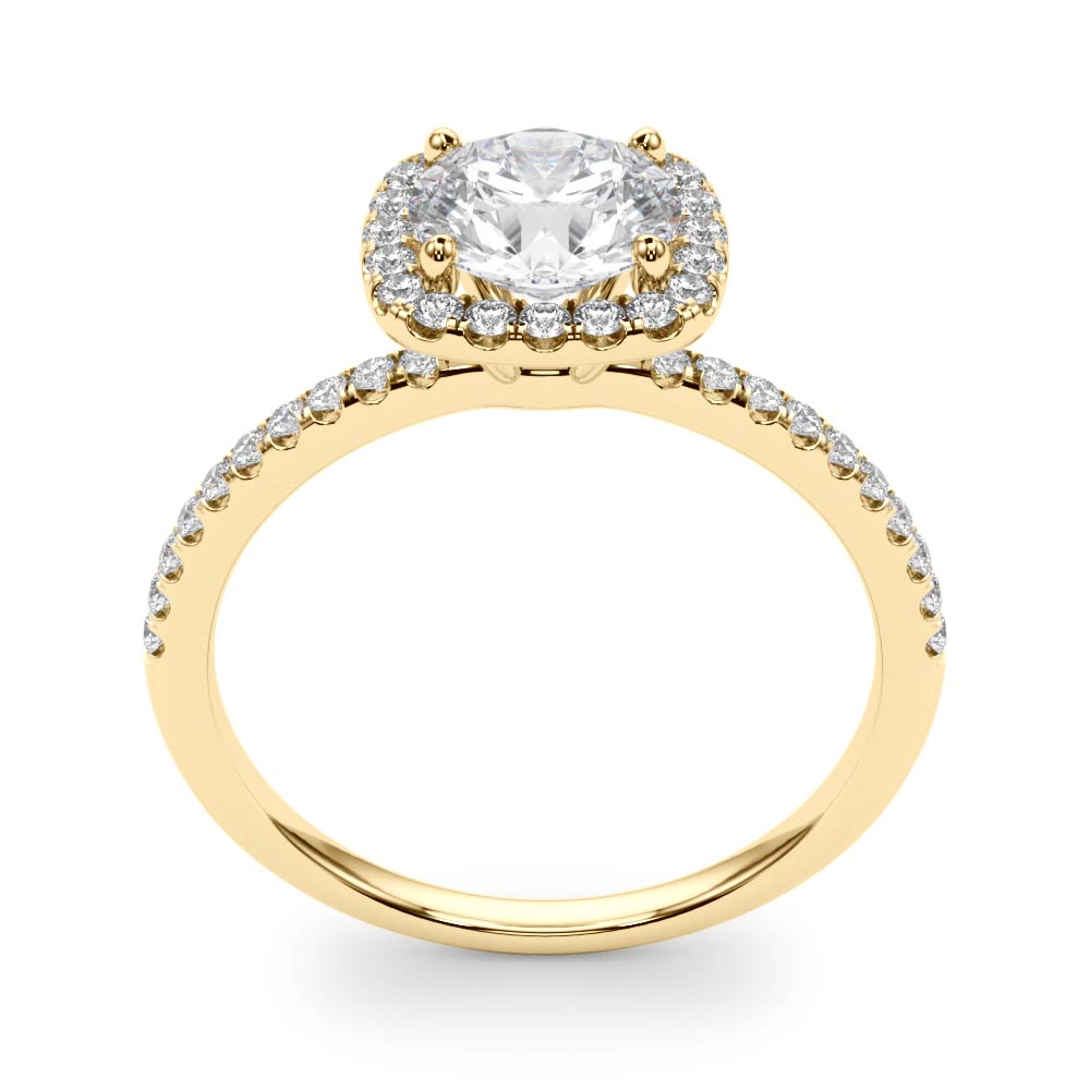 The Eliza Halo Engagement Ring, upright view