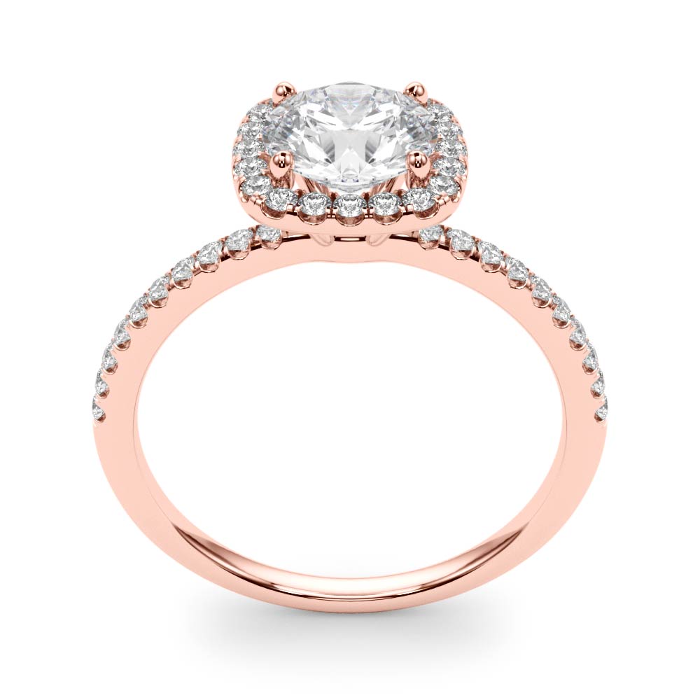 The Eliza Halo Engagement Ring, upright view