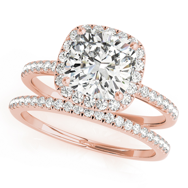 The Ellery Halo Engagement Ring, set view