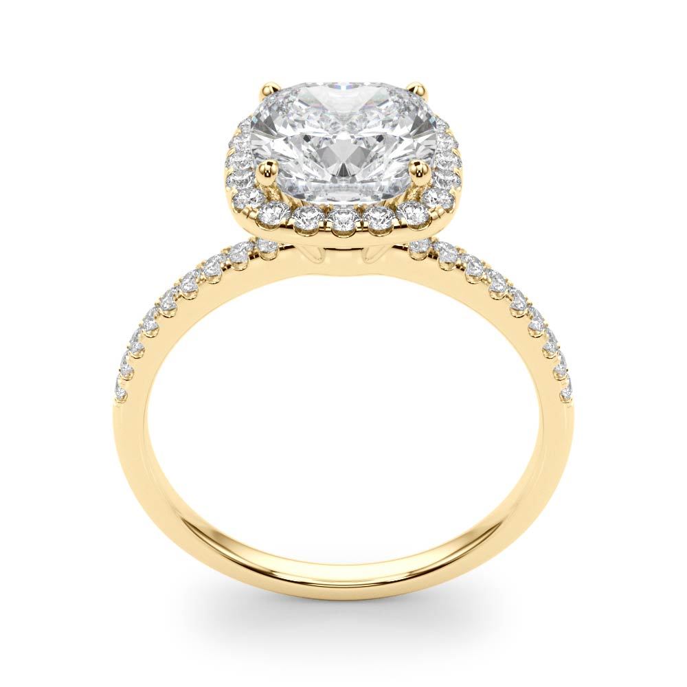The Ellery Halo Engagement Ring, upright view