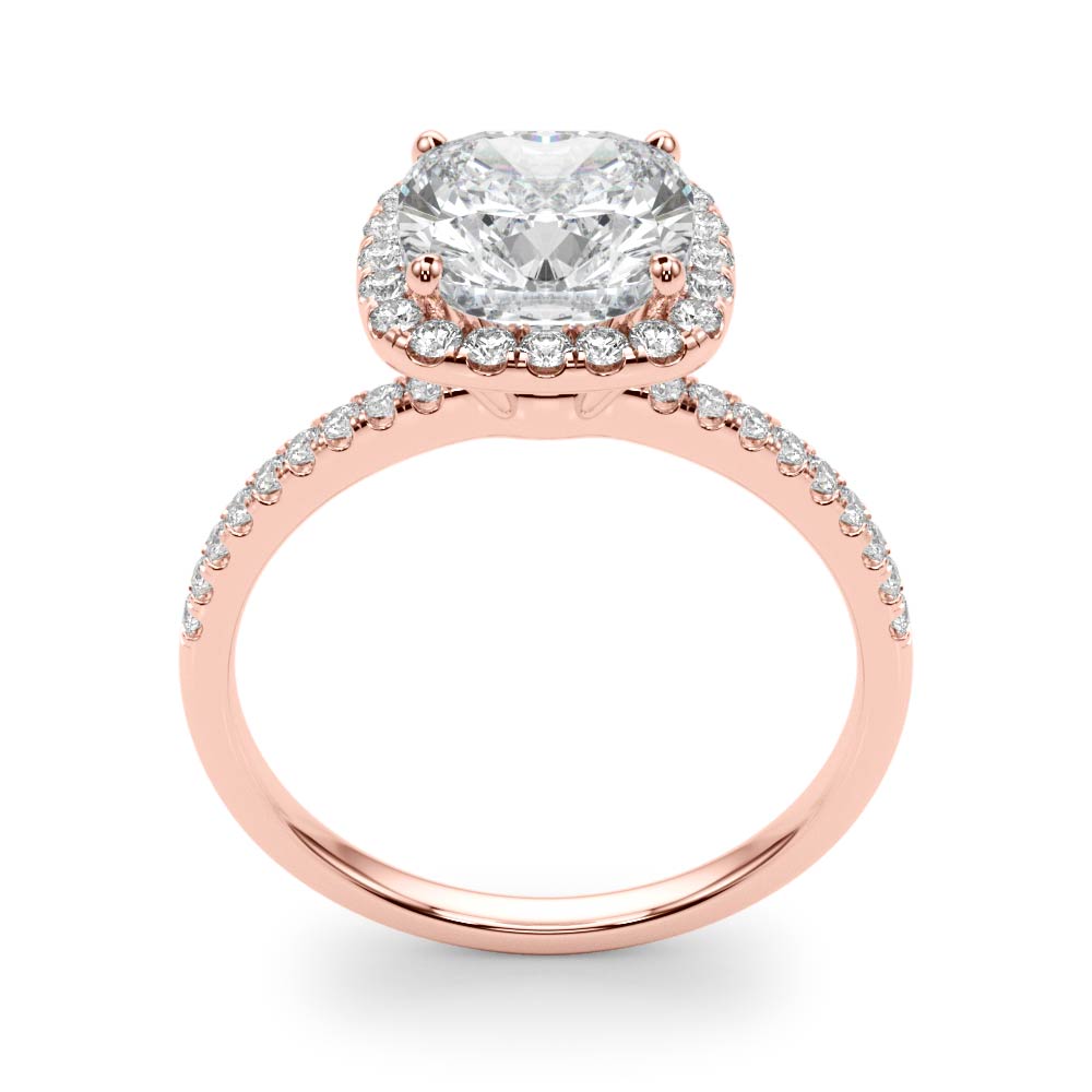 The Ellery Halo Engagement Ring, upright view
