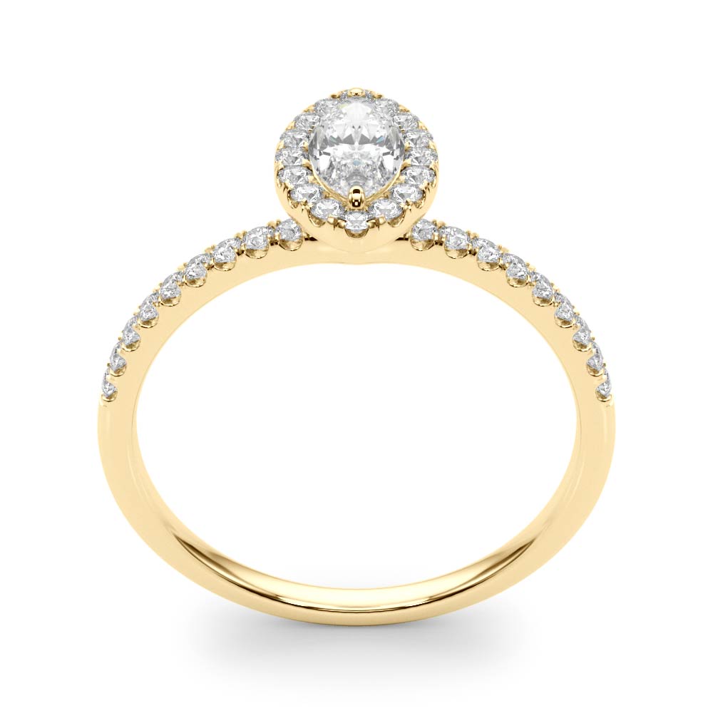 The Faye Halo Engagement Ring, upright view