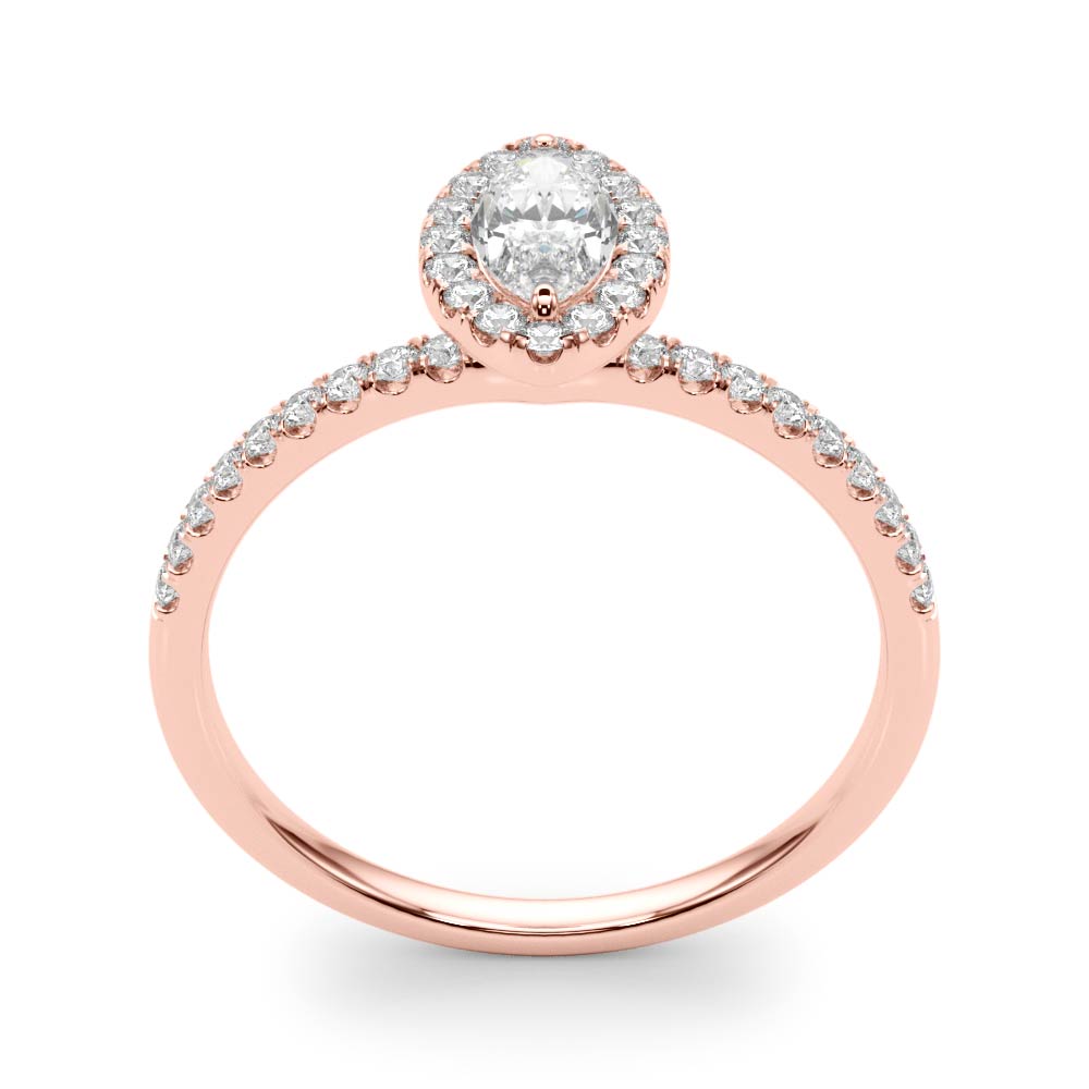 The Faye Halo Engagement Ring, upright view