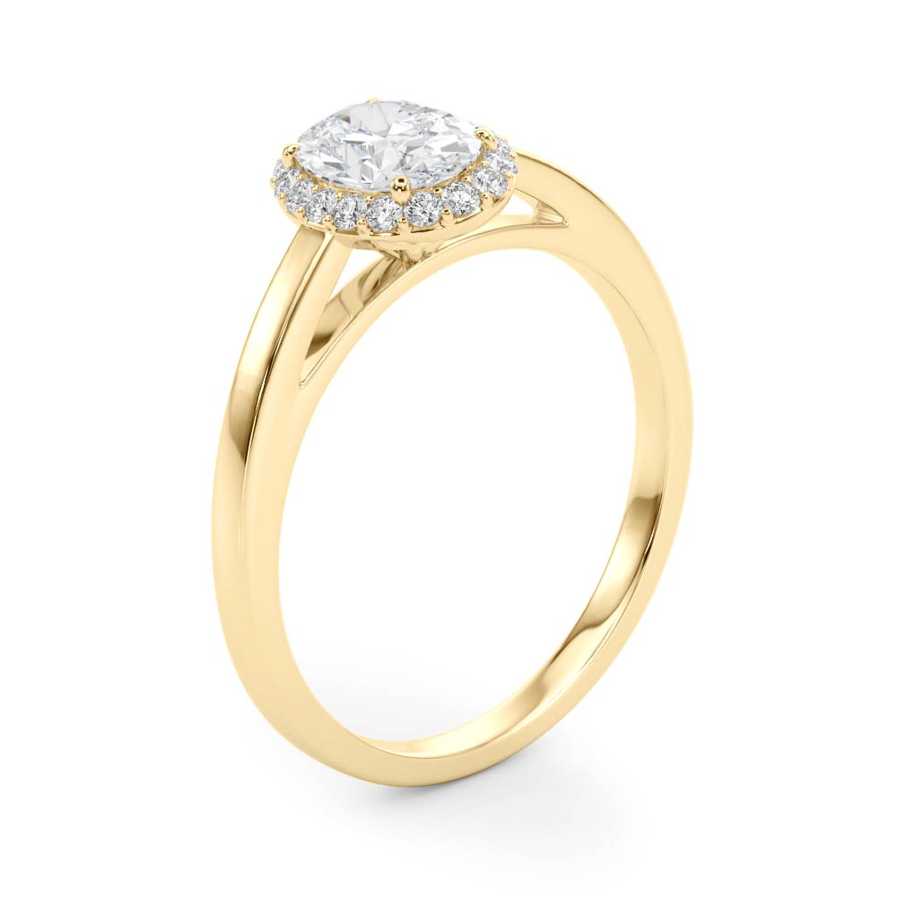The Jane Halo Engagement Ring, angled view