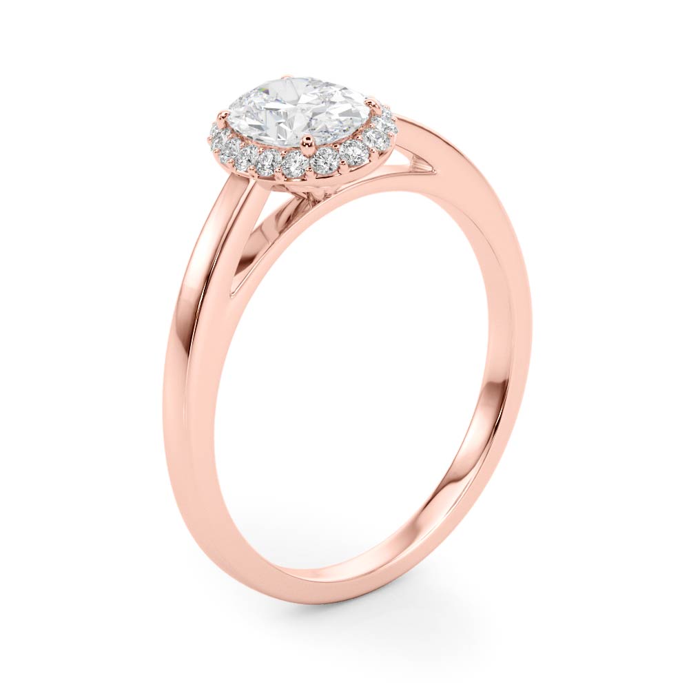The Jane Halo Engagement Ring, angled view
