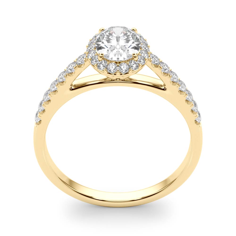 The Amelia Halo Engagement Ring, upright view