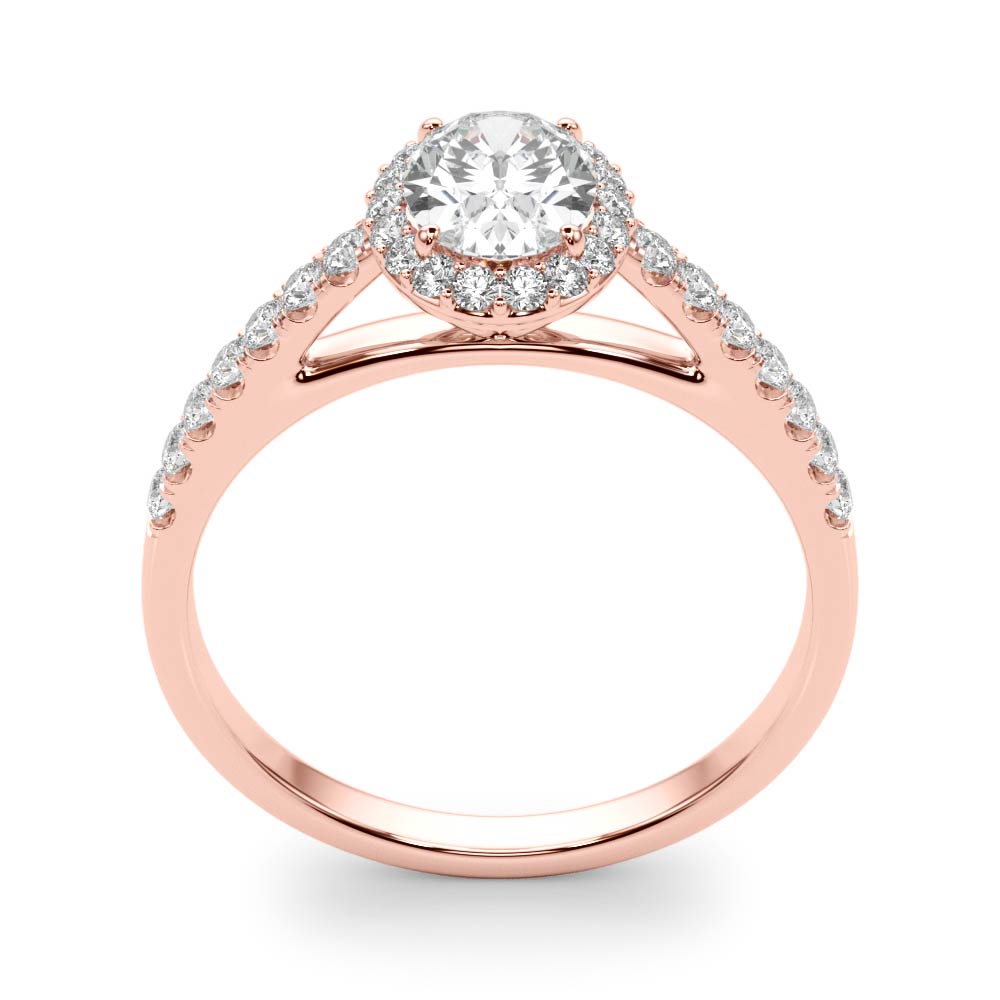 The Amelia Halo Engagement Ring, upright view