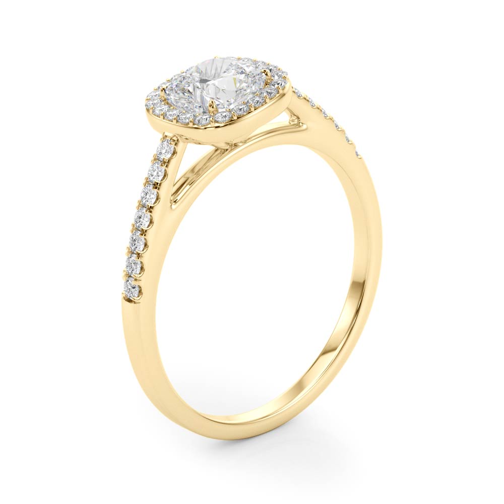 The Juliette Halo Engagement Ring, angled view
