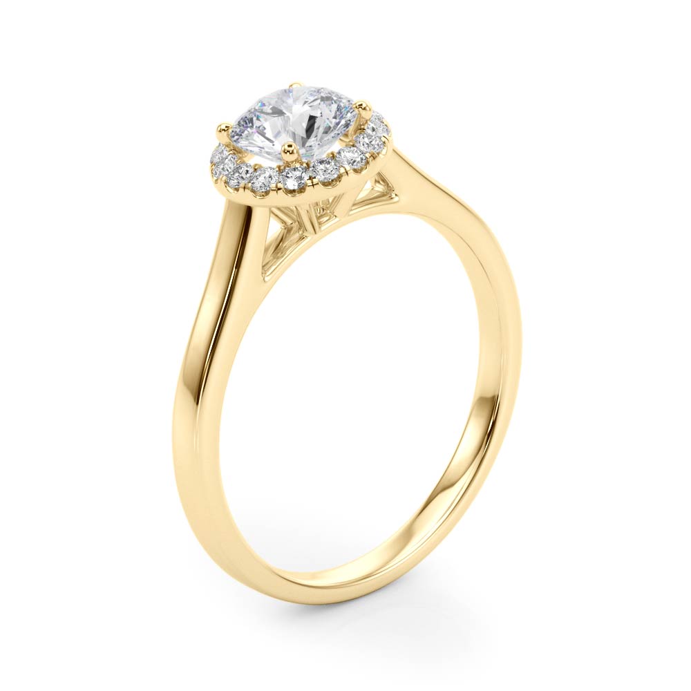 The Ramona Halo Engagement Ring, angled view