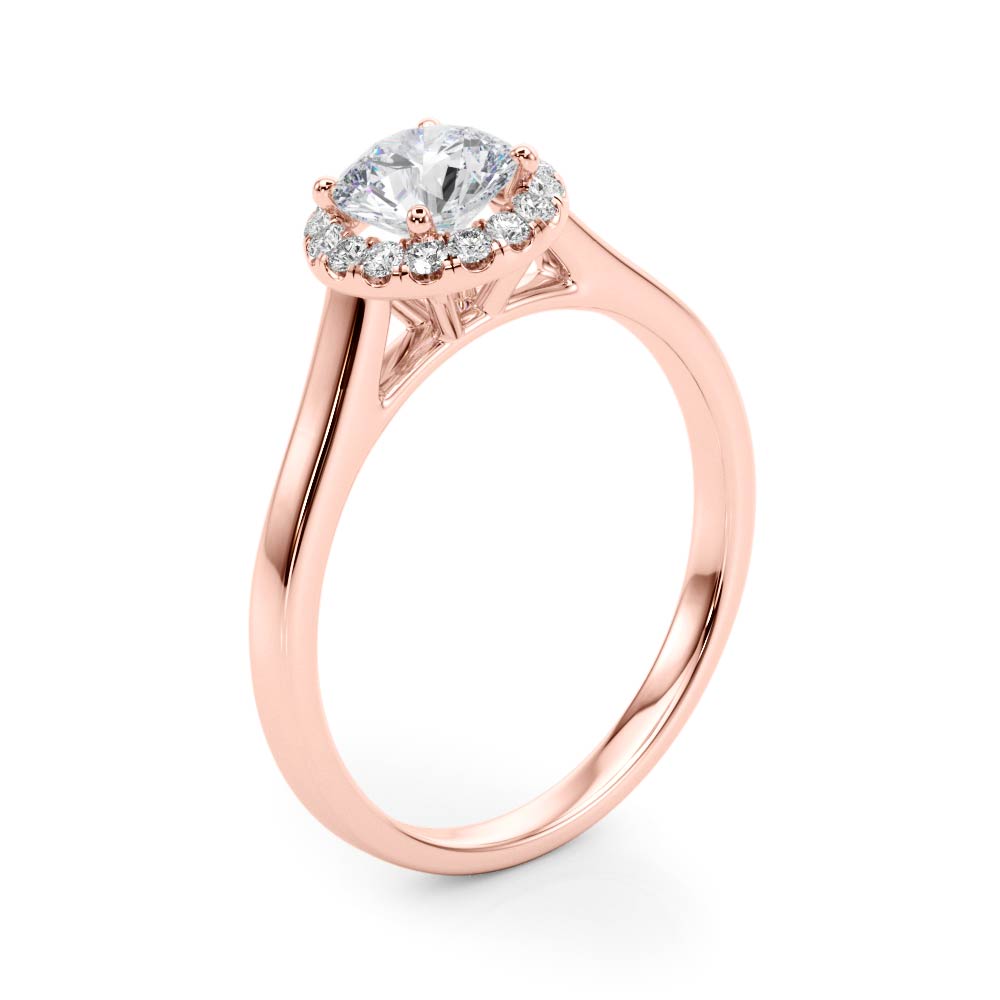 The Ramona Halo Engagement Ring, angled view