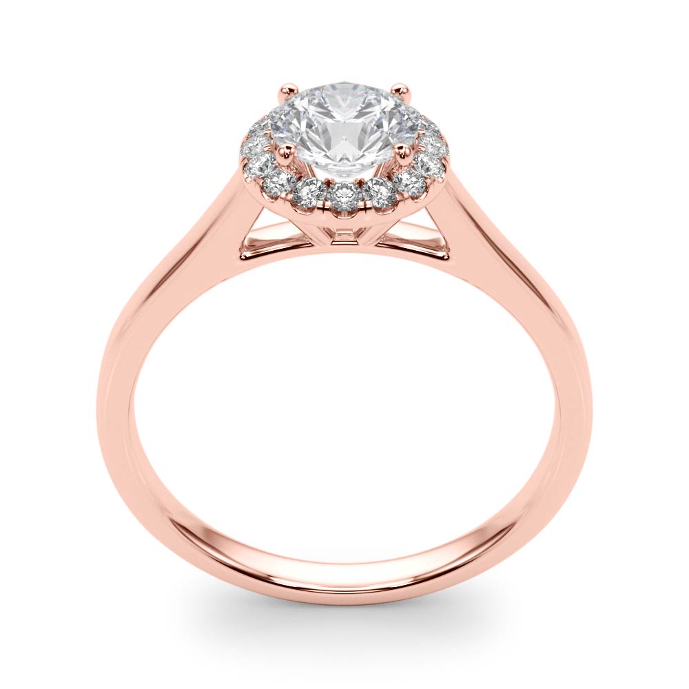 The Ramona Halo Engagement Ring, upright view