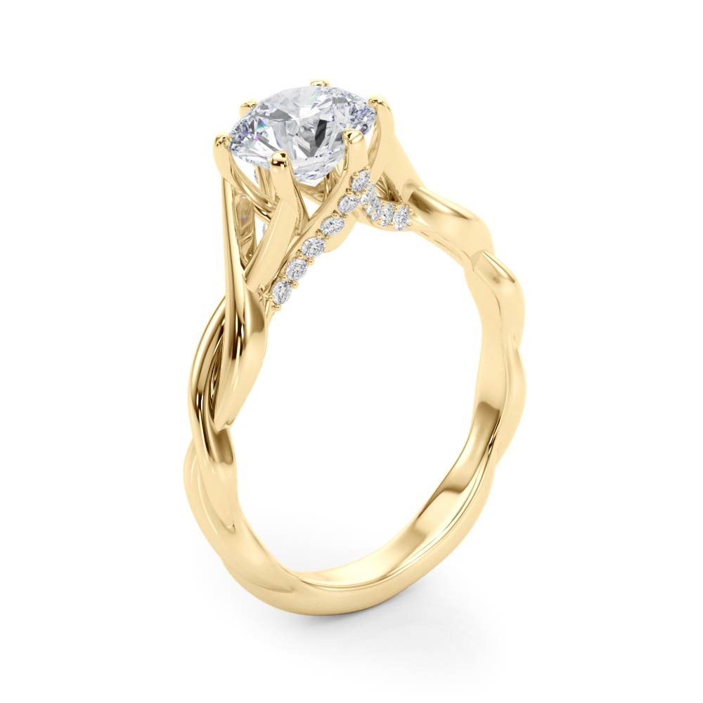 The Chloe Hidden Halo Engagement Ring, angled view