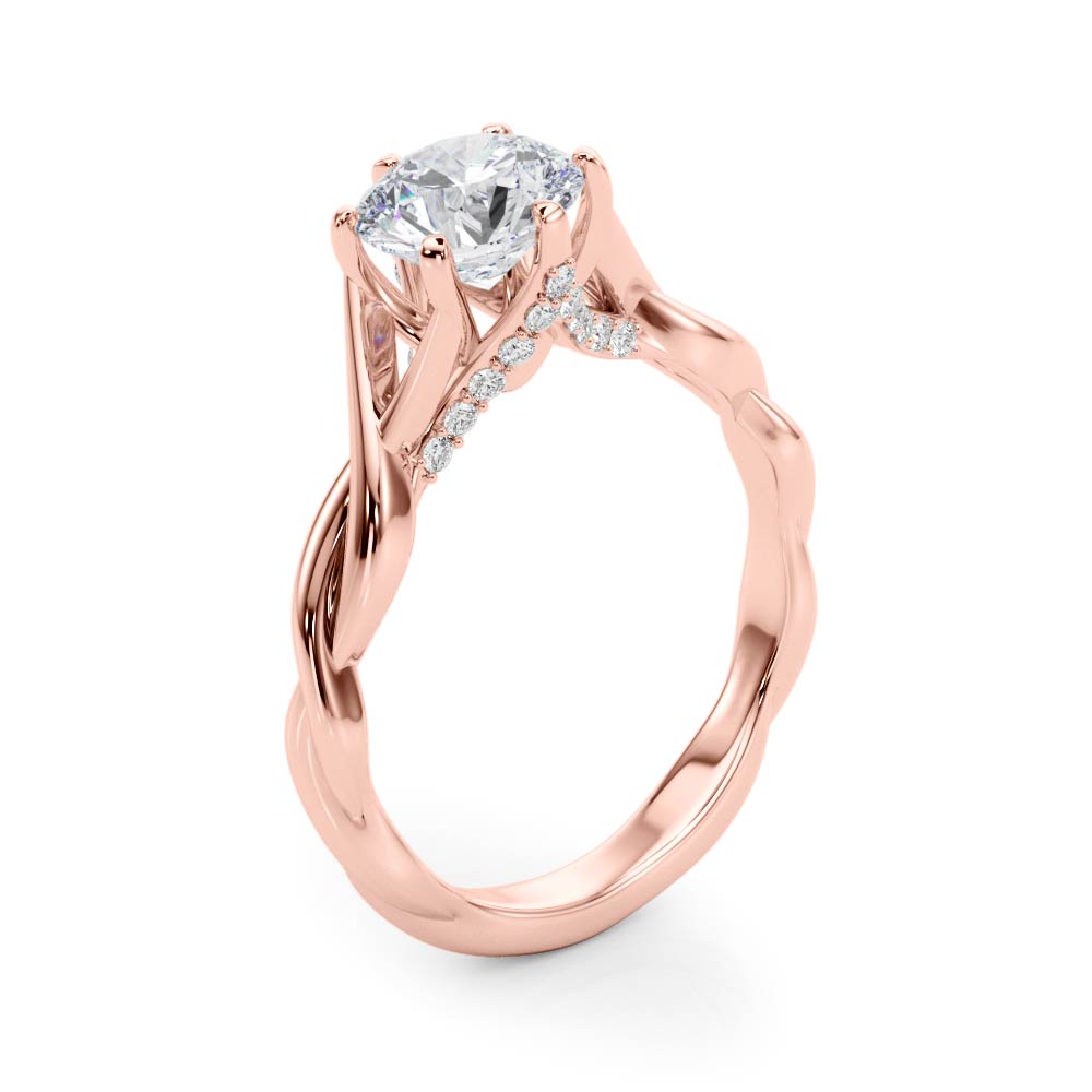 The Chloe Hidden Halo Engagement Ring, angled view