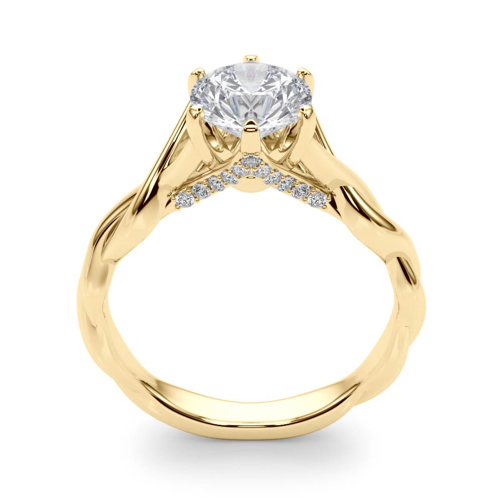 The Chloe Hidden Halo Engagement Ring, upright view