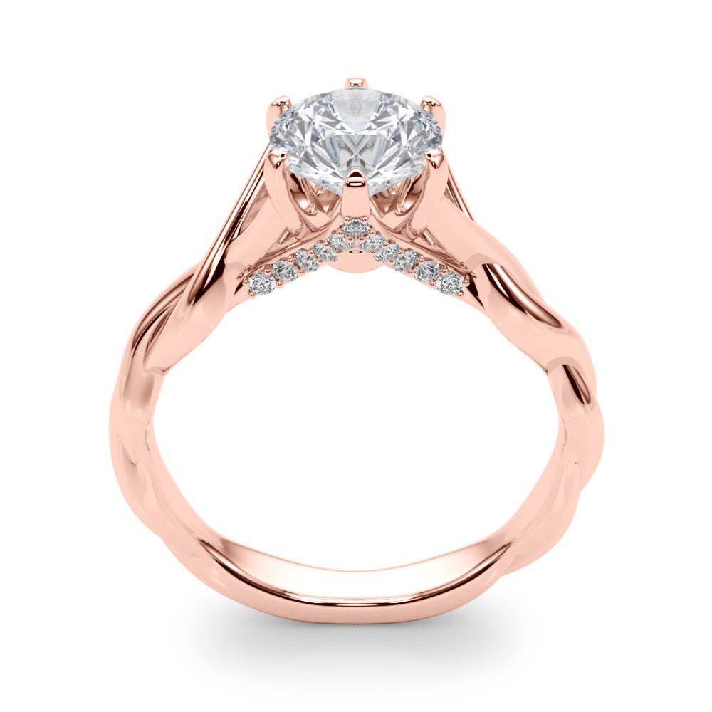 The Chloe Hidden Halo Engagement Ring, upright view