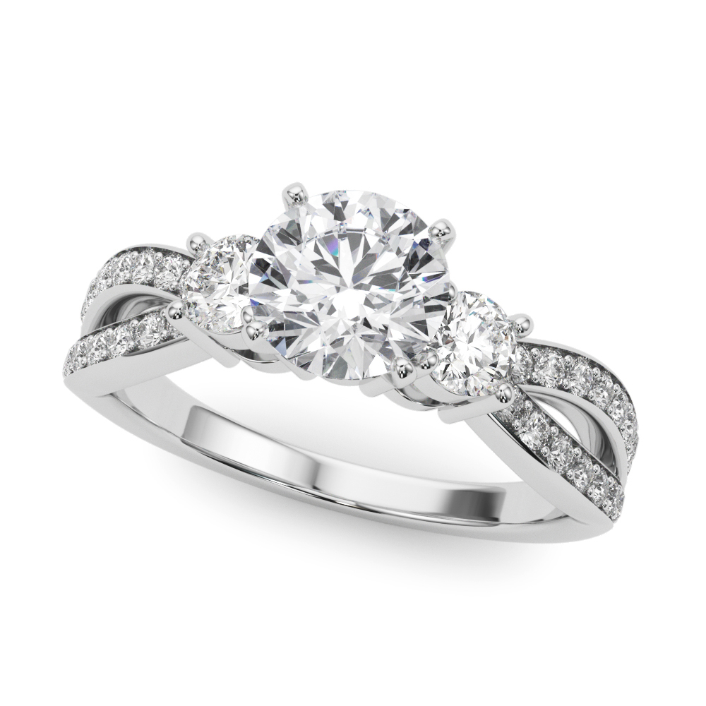 Split Shank Round Diamond Engagement Ring
