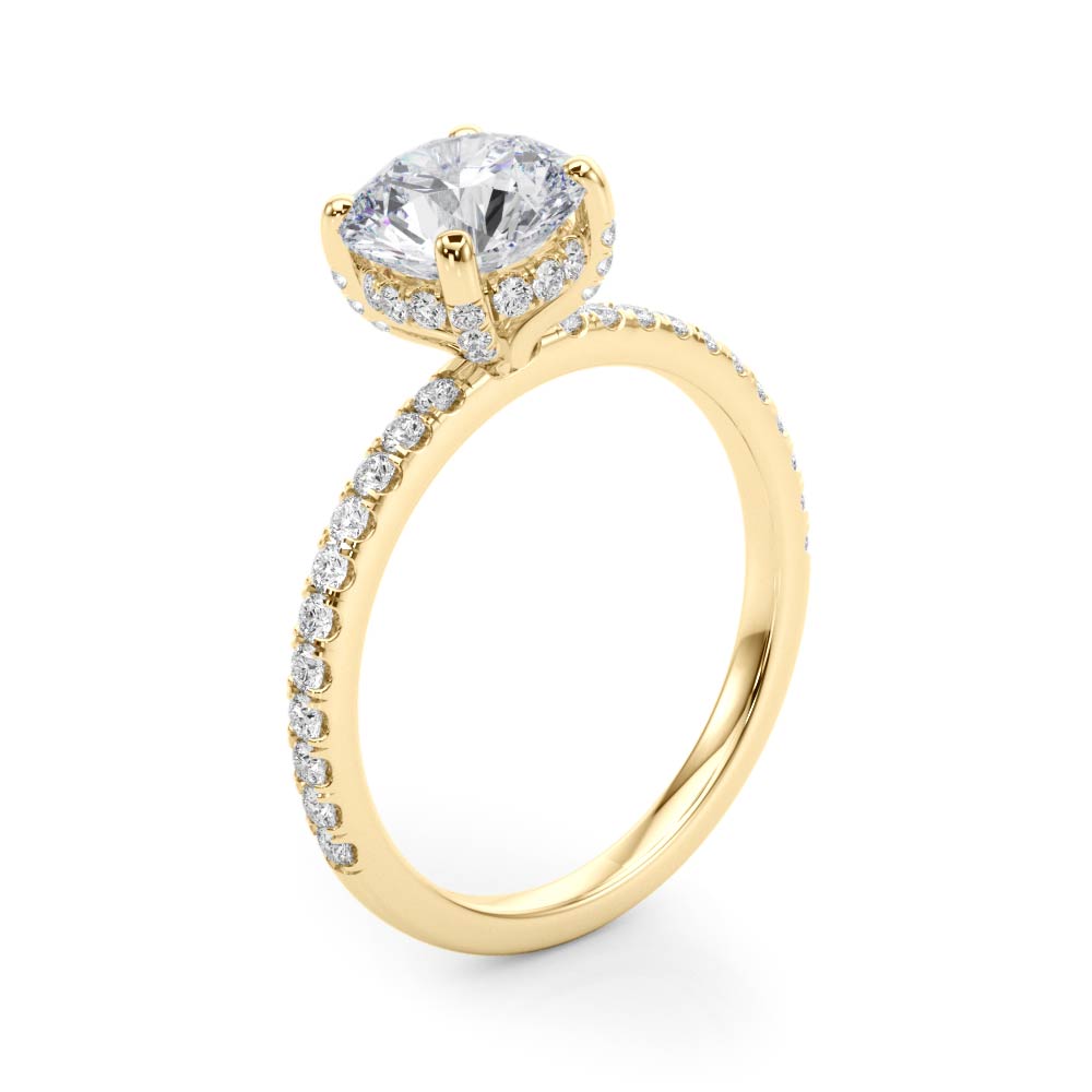 The Cecilia Hidden Halo Engagement Ring, angled view