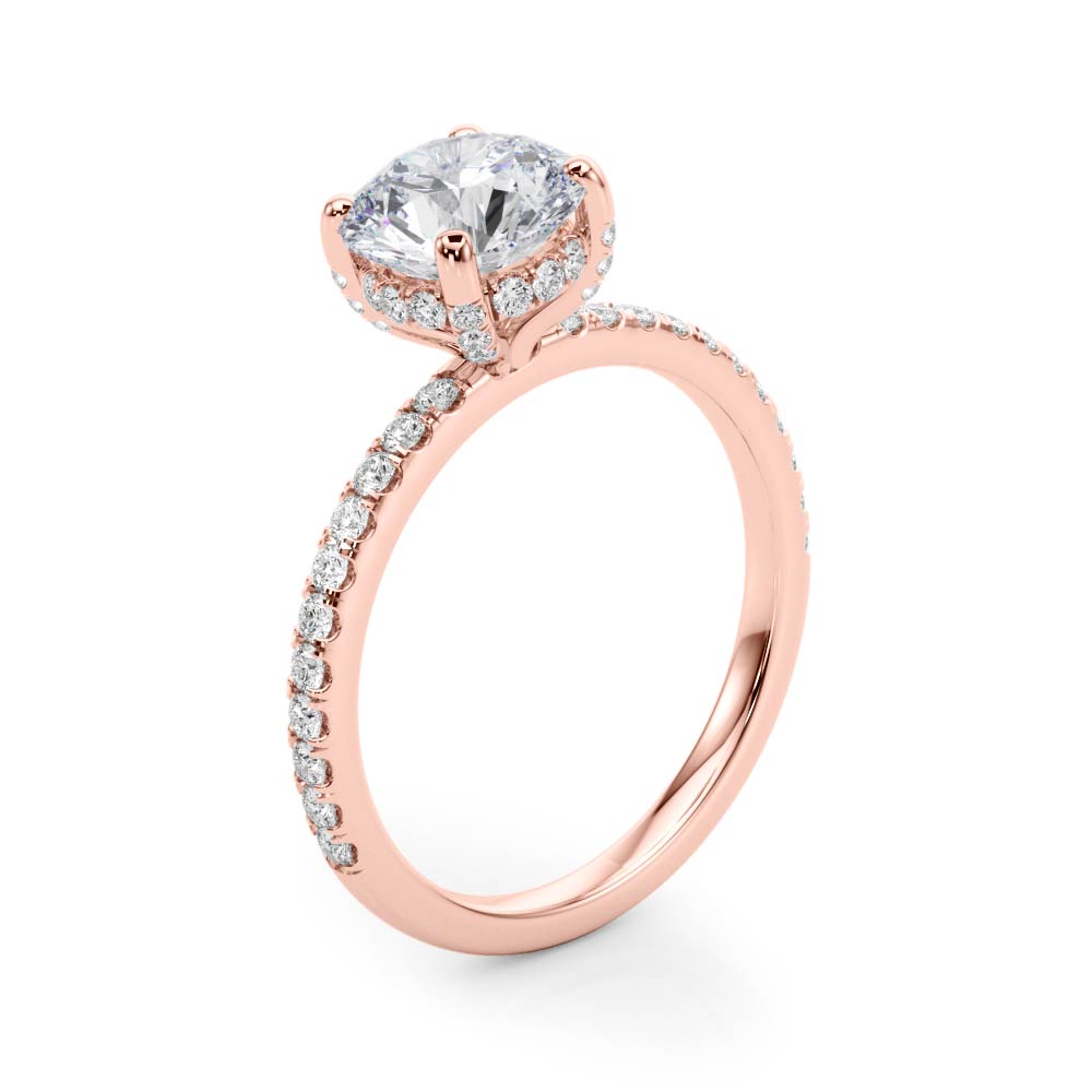 The Cecilia Hidden Halo Engagement Ring, angled view